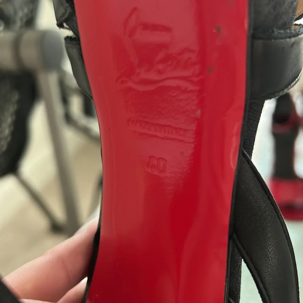 Louboutin black platform open toe stilettos - Picture 7 of 7